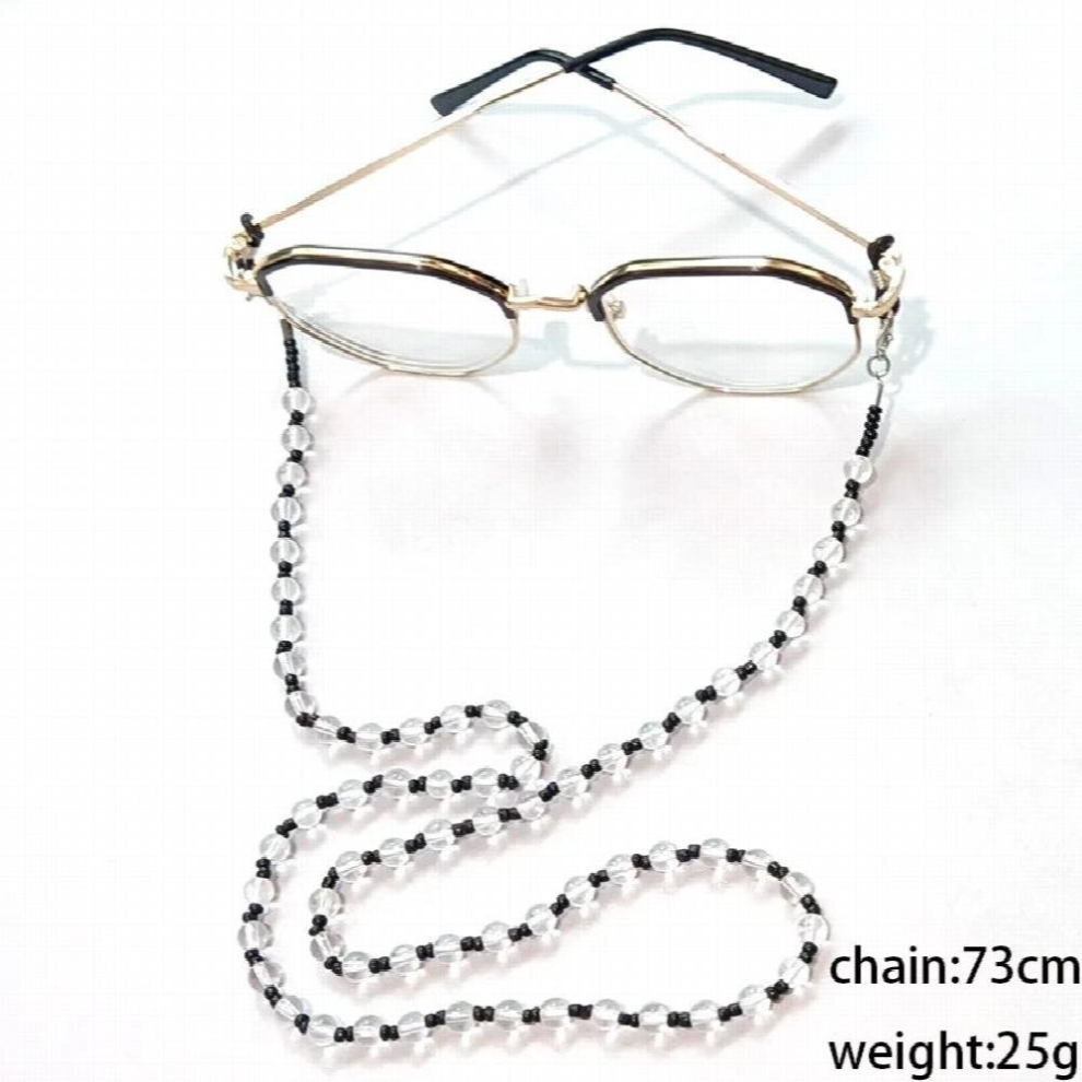 Exaggerated Acrylic Sunglasses Mask Chain Lanyard Glass Beaded Non-slip Glasses Chain Neck Strap Jewelry for Women