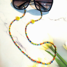 smiley colorful beads glasses chain mask rope womens girls sunglasses lanyard direct sales
