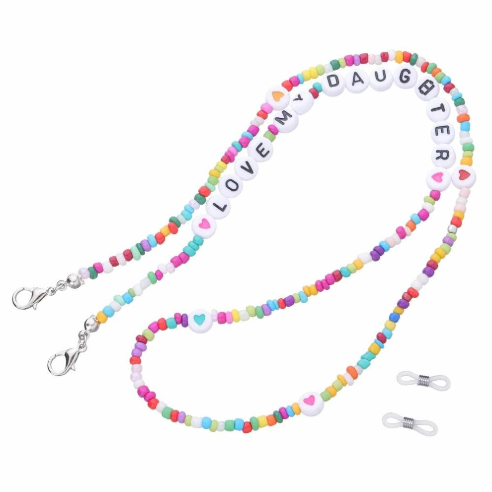 Letter Rice Beads Sunglasses Chain Mask Lanyard Bohemian Non-slip Glasses Frame Neck Mask Chain Jewelry for Women