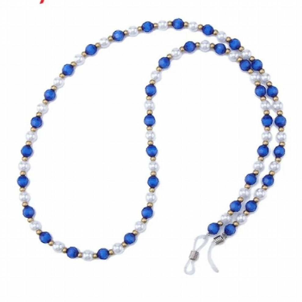 Blue Sun Glasses Beaded Neck Lanyard Cord For Spectacles Sunglasses Chain Strap Cable Eyeglass Rope Neck Strap Rope Eyewear Holder