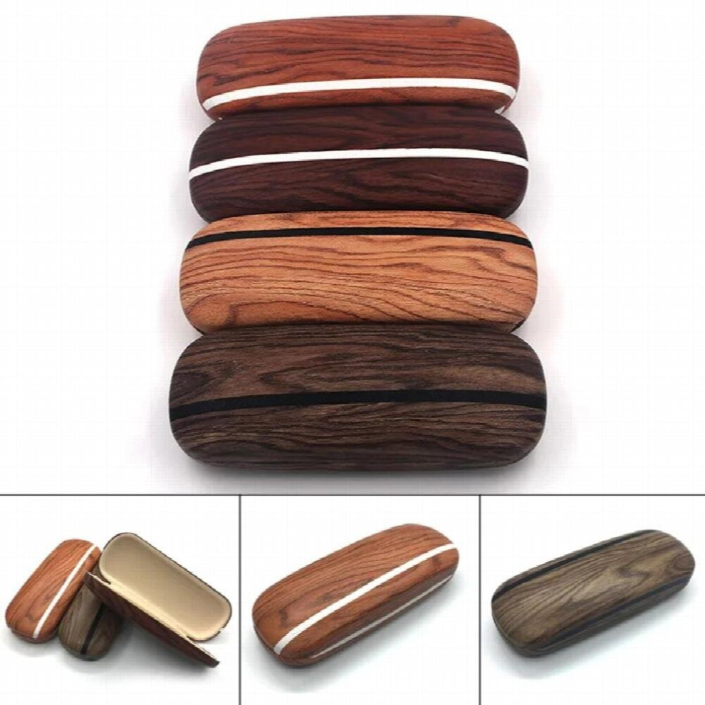 Random Portable Glasses Case Hard Wooden Grain Spectacle Frame Box Reading Glasses Sunglasses Holder Storage Case