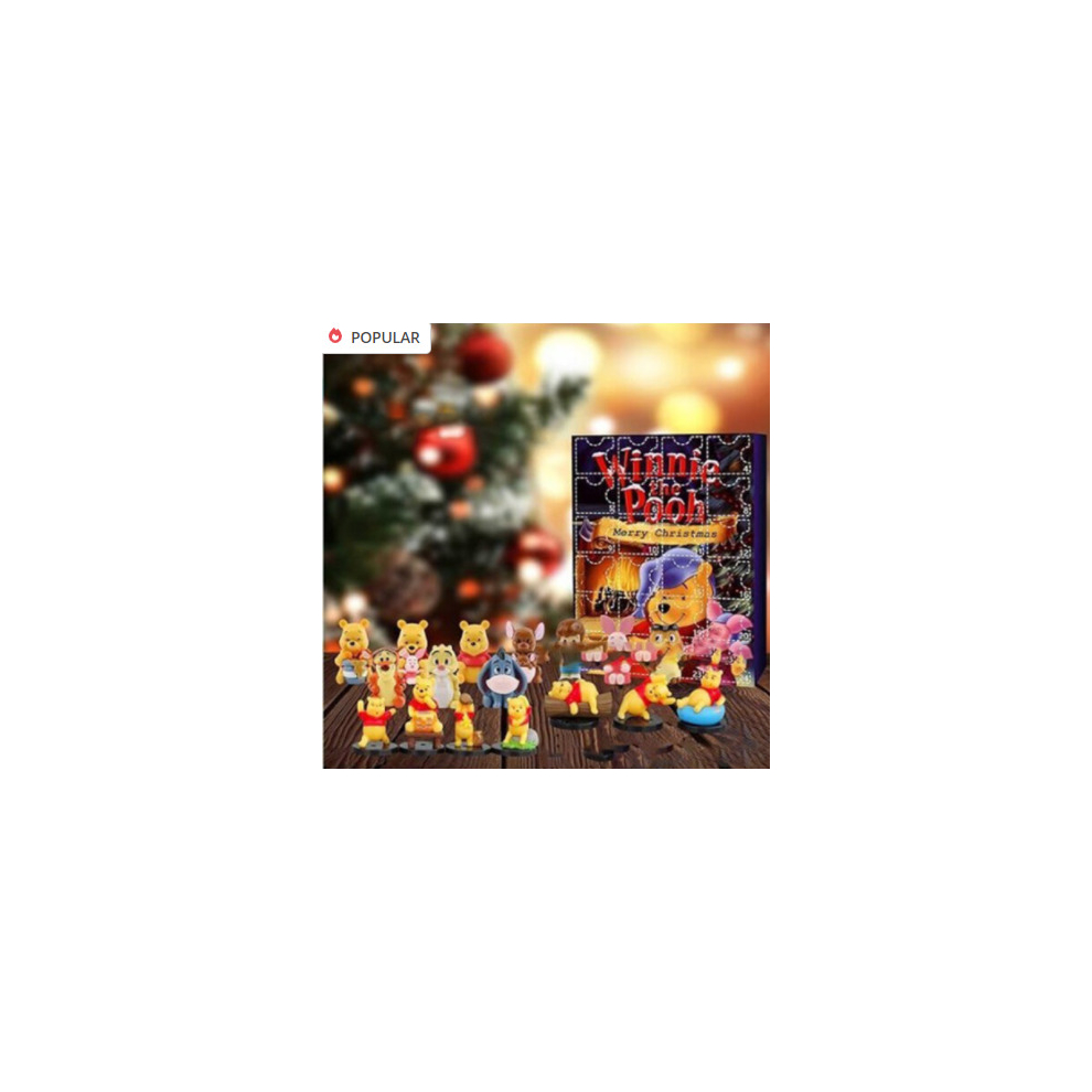 Winnie the Pooh Figures Christmas 24 Days Countdown Advent Calendar Surprise Xmas Gift for Disney Fans