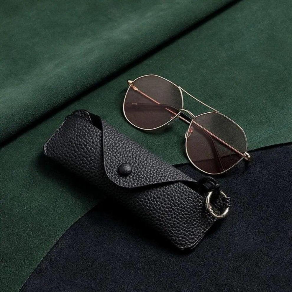 Portable Retro PU Leather Glasses Bag With Lanyard Hanging Sunglasses Case Eyeglasses Storage Box Waterproof Eyewear Case