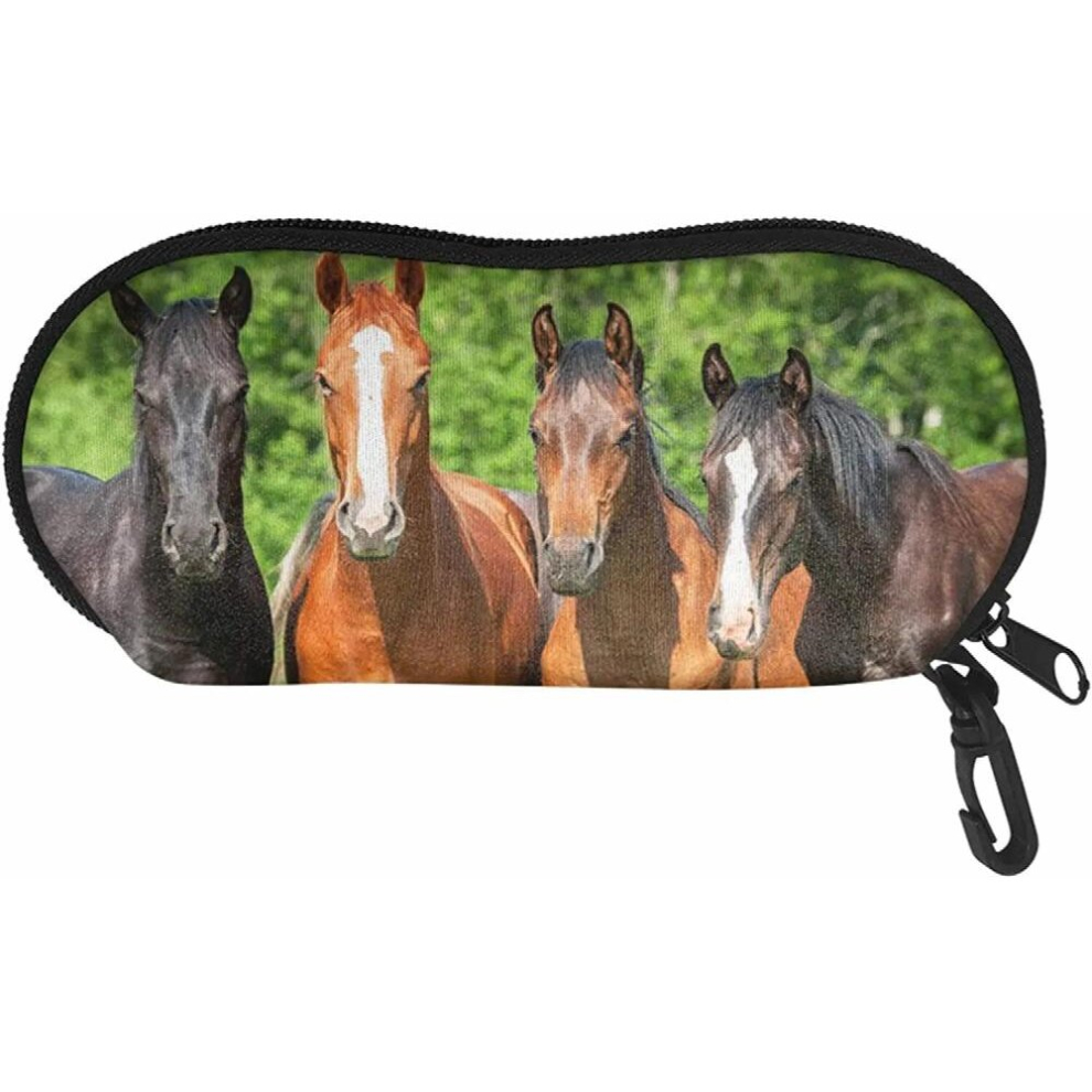 Horse Sunglasses Soft Case Zipper Eyeglass Bag with Belt Clip with Zipper Eyeglasses Case Women Men