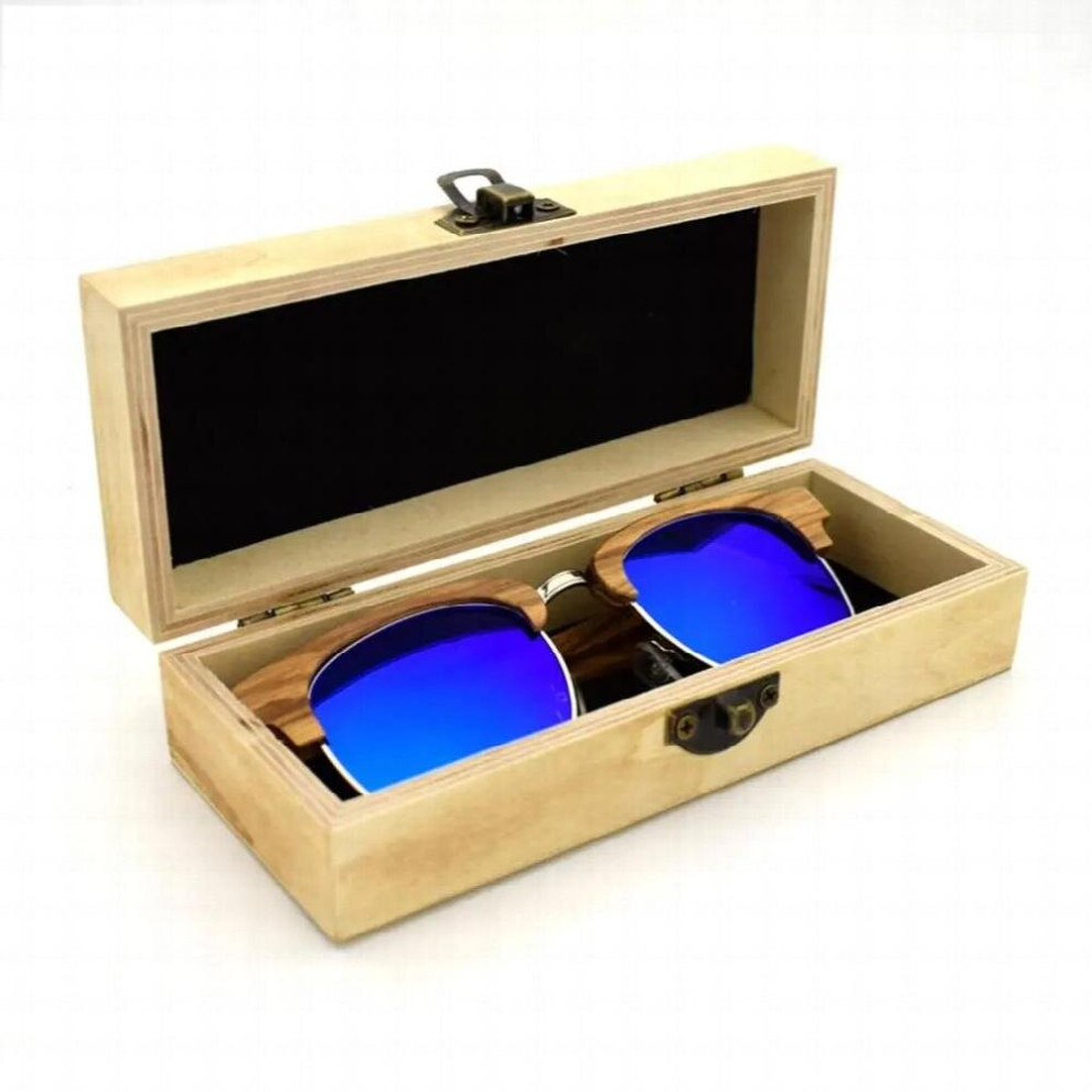 Multicoloured Portable Travel Bamboo Wood Box Case Holder For Sunglasses Eyeglass Eyewear