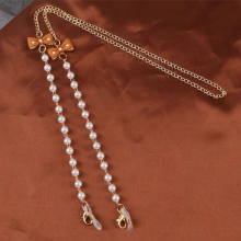 Palm Bow Knot Reading Glasses Chain Neck Strap Kids Creative Bear Mouse Mask Chain Sunglasses Lanyard Jewelry for Women