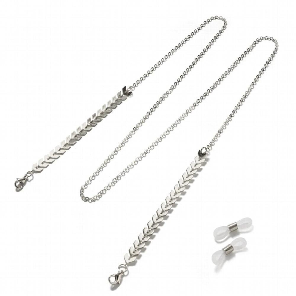 Silver Glasses Hanging Chain Rope Metal Copper Anti-Skid Sunglasses Chains Reading Glasses Lanyard