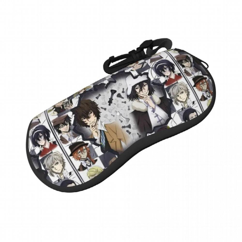 Black Bungou Stray Dogs Anime Glasses Case Portable Zipper Japanese Dazai Osamu Eyewear Storage Box Protector Sunglasses Box