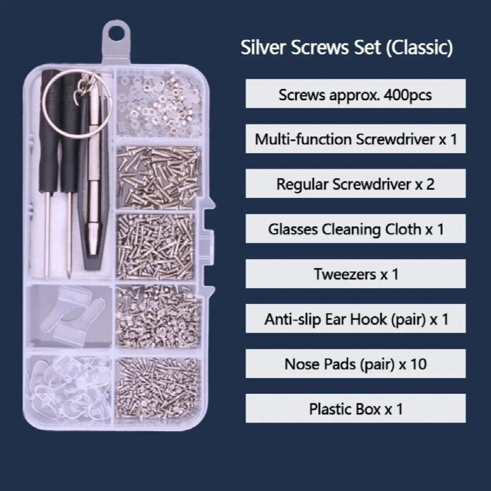 Eyeglasses Sunglasses Repair Kit Tool Glasses Screwdriver Screws Sets Nuts Nose Pad Optical Repair Tool Parts Assorted Kit