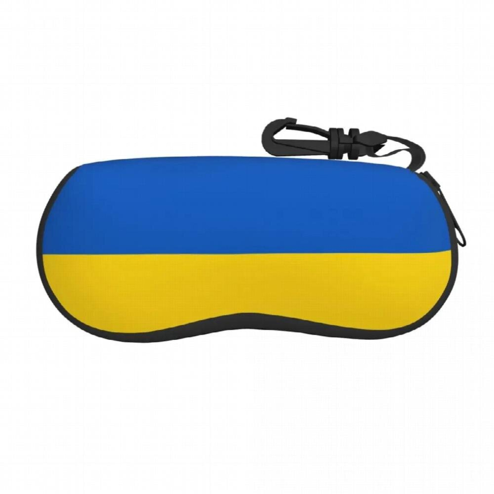 Portable Eyewear Case Cover Ukraine Flag Sunglasses Soft Glasses Box With Lanyard Zipper Eyeglass Protector