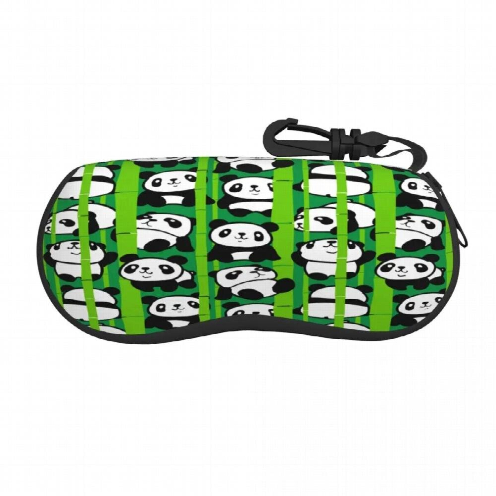 Portable Eyewear Case Cover Panda And Bamboo Sunglasses Soft Glasses Box With Lanyard Zipper Eyeglass Protector