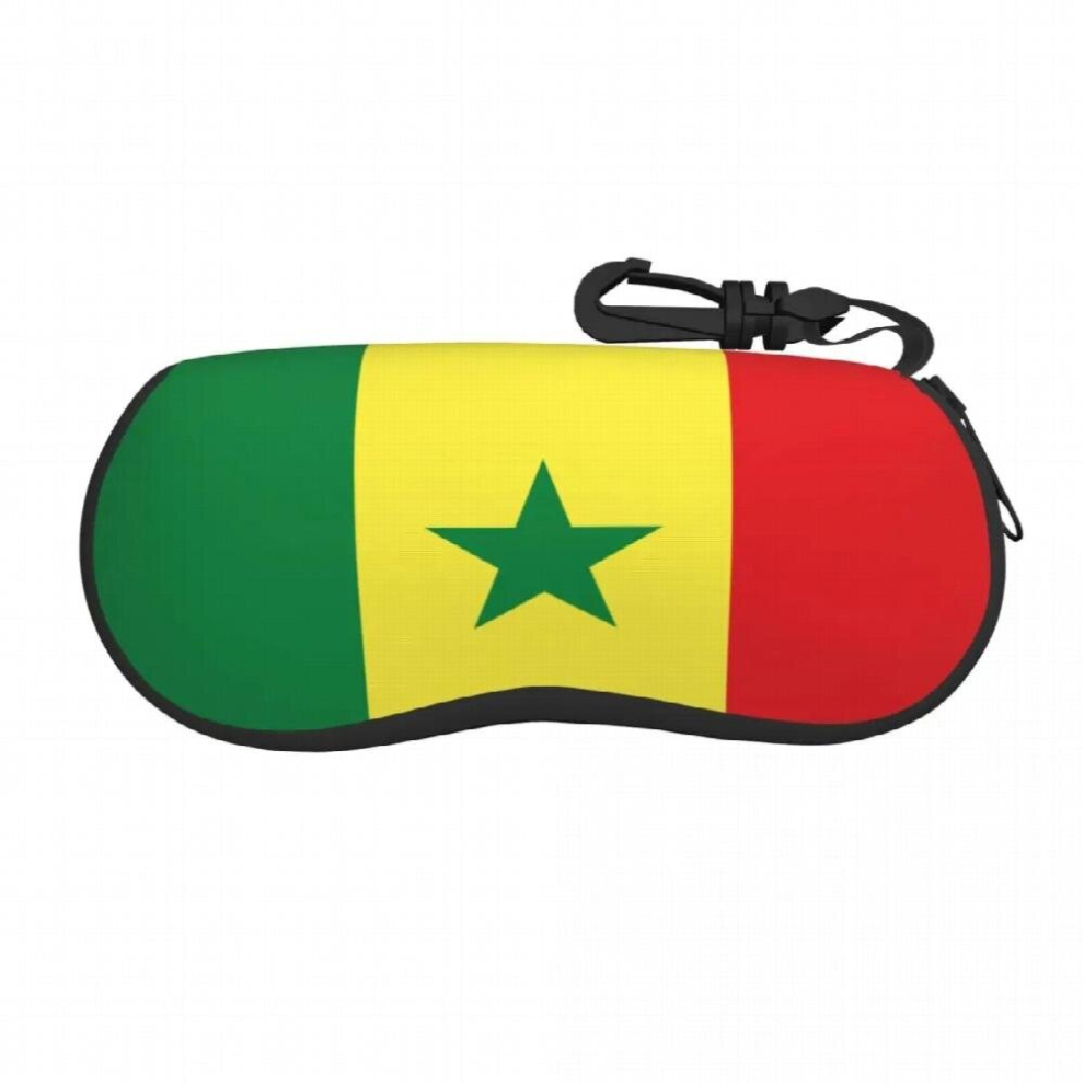 Portable Eyewear Case Republic Of Senegal Sunglasses Soft Case Glasses Box with Lanyard Zipper Eyeglass Case