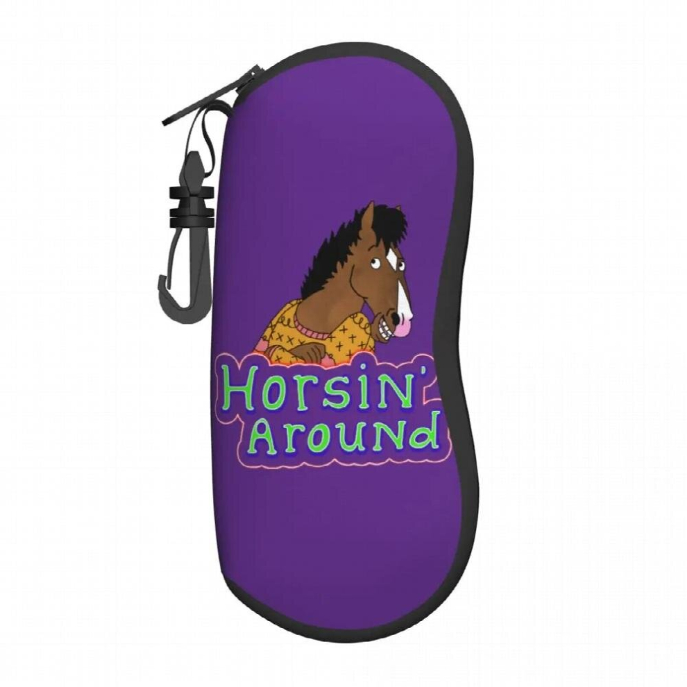 Multicoloured Horse Vertical Glasses Case Animal Print Daily Personalized Sunglasses Pouch Male Female Eyewear Accessory