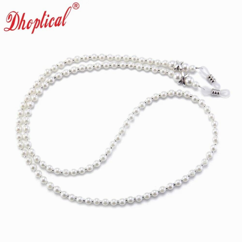 White 10Pcs Eyeglasses Chain Bead Material Sunglasses Reading Glasses Chain Good D028 By