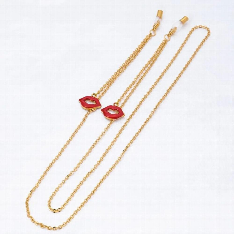 1pc/10pcs/lot Copper Alloy Chains Red Lips pendent Sunglasses Eyewears Neck Cord Holder Eyeglass chains retail