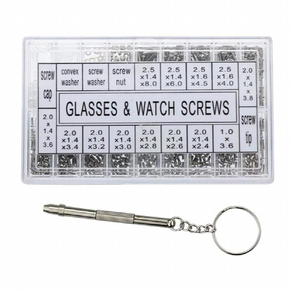 1000PCS Glasses Repair Tools Kit Sunglasses Spectacles Watch Screws Assortment Nut Tiny Eyewear Accessories
