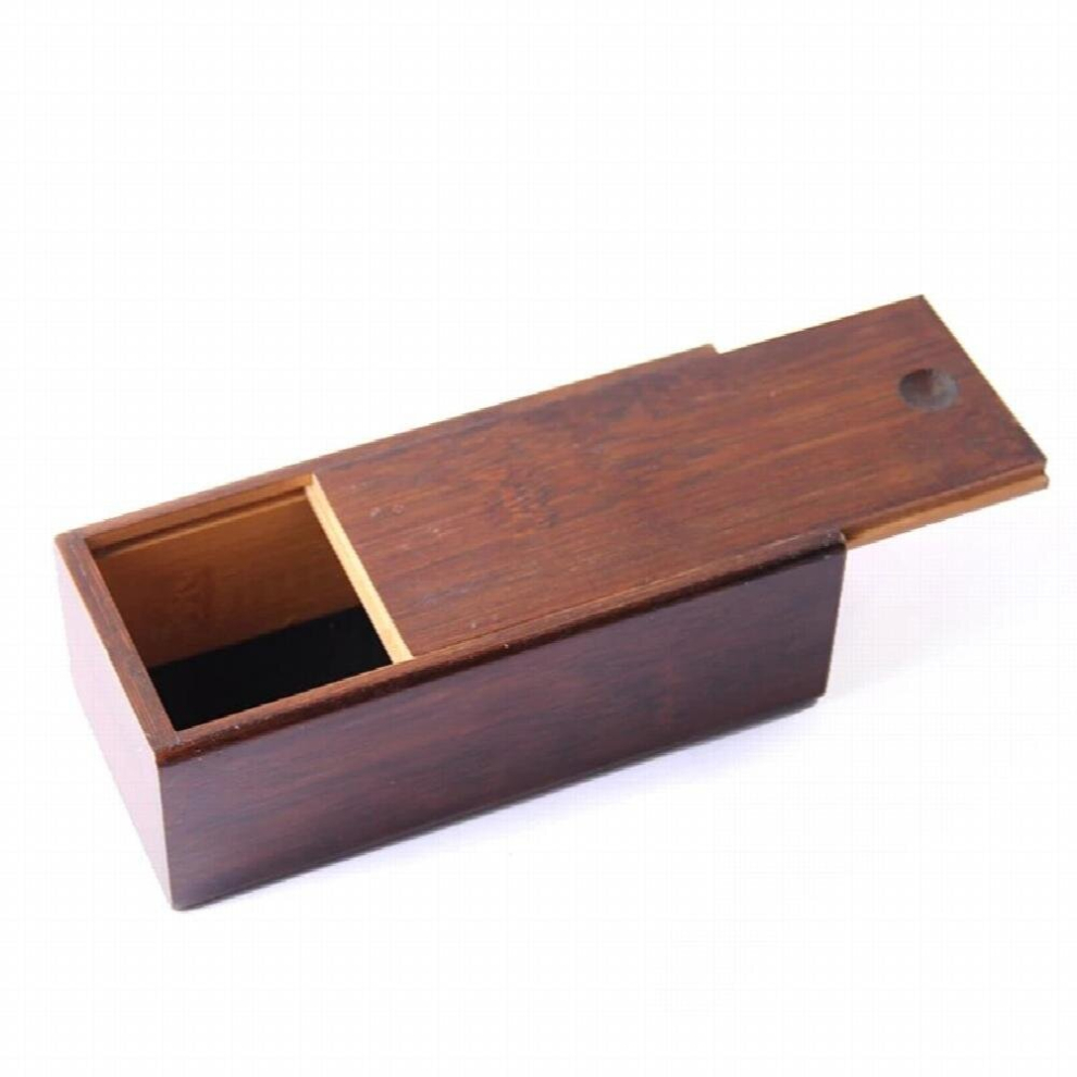 bamboo dyed brown hand-made bamboo-wooden box high-grade sliding lid pull-out glasses box primary bamboo sunglasses box