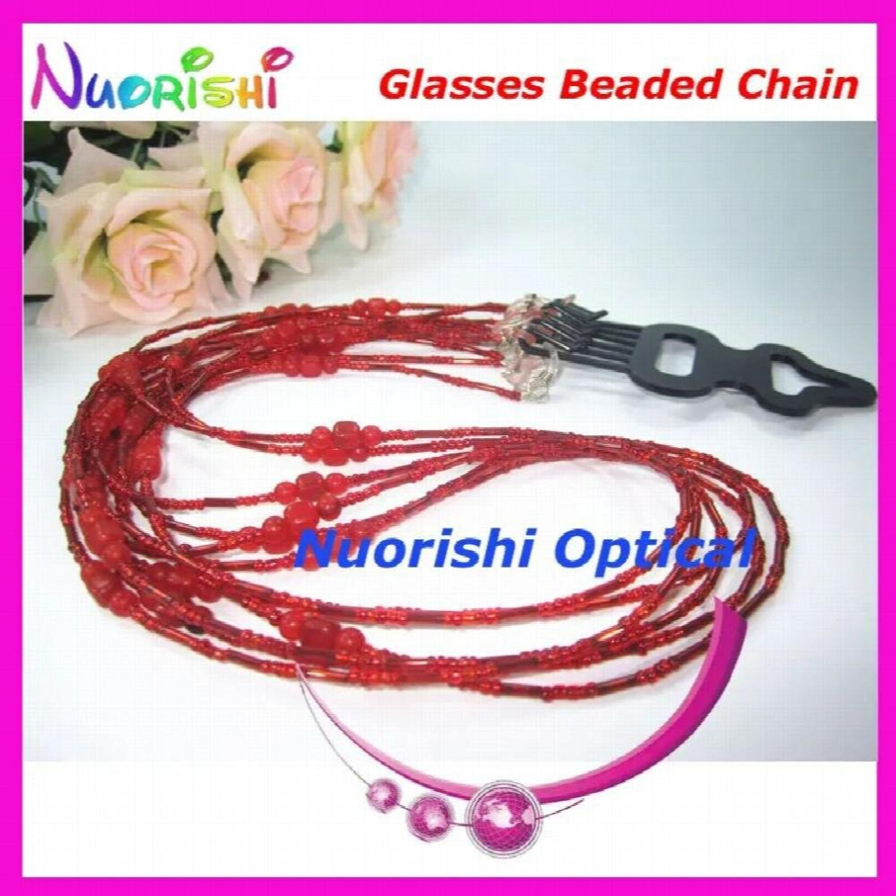 Multicoloured 6Pcs Nice Beaded Steel Wire Rope Eyeglass Sunglasses Eyewear Spectacle Chain Cords Lanyard L849