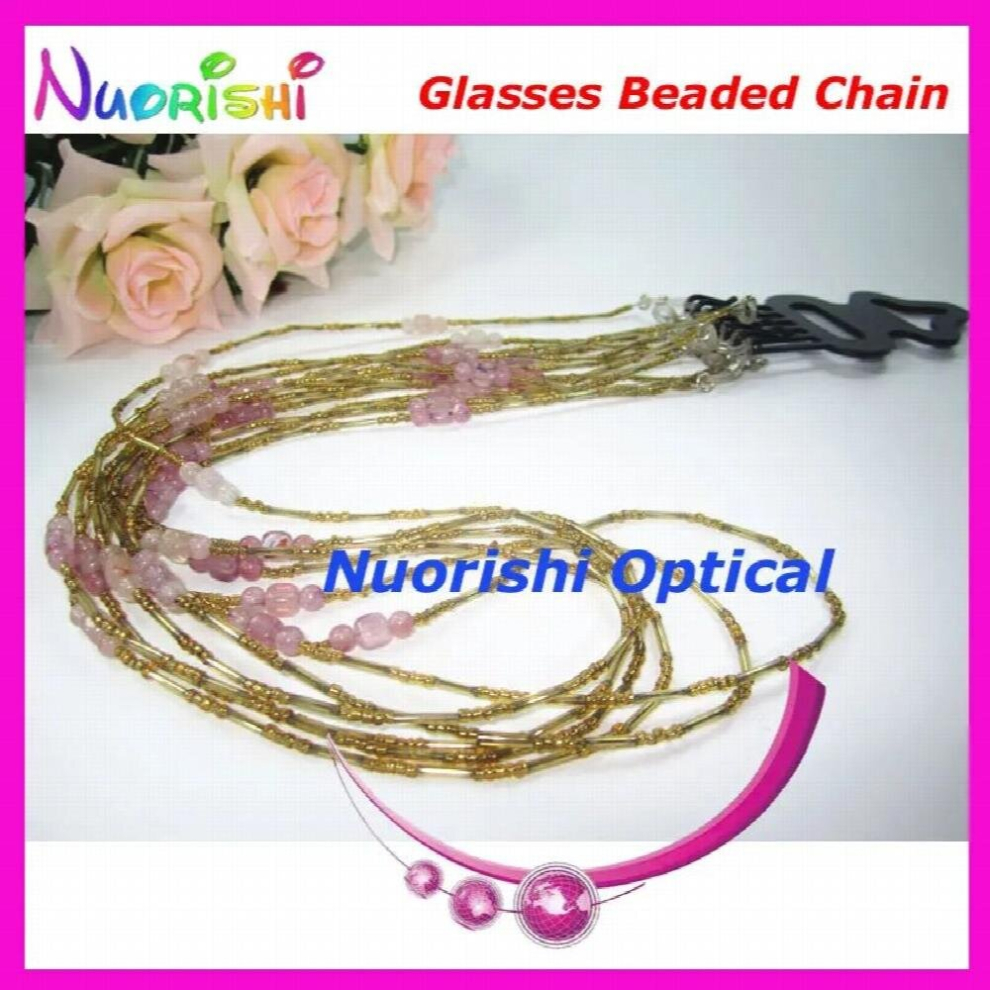 Multicoloured 6Pcs Nice Beaded Steel Wire Rope Eyeglass Sunglasses Eyewear Spectacle Chain Cords Lanyard L849