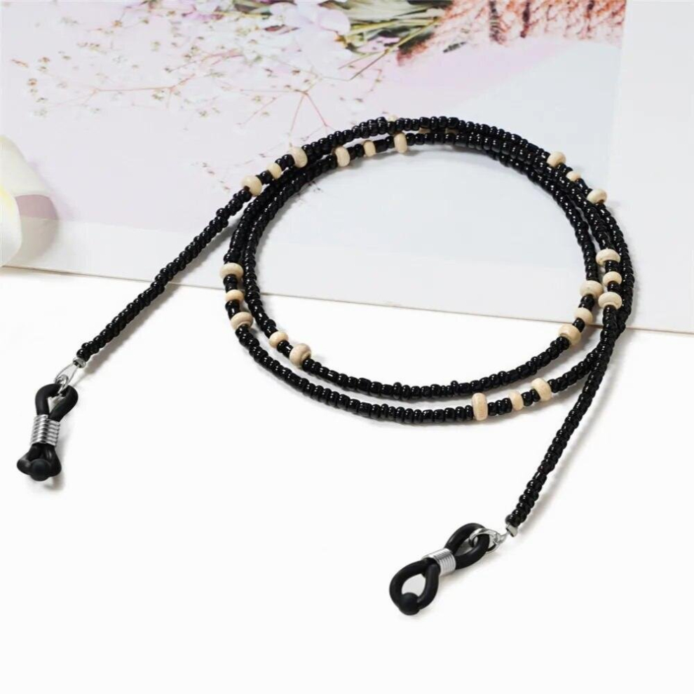 2mm Wooden Beaded Link Chain Eyeglasses Hanger Neckalce Reading Glasses Sunglasses Strap Cord Holder Face Mask Neck Head Band