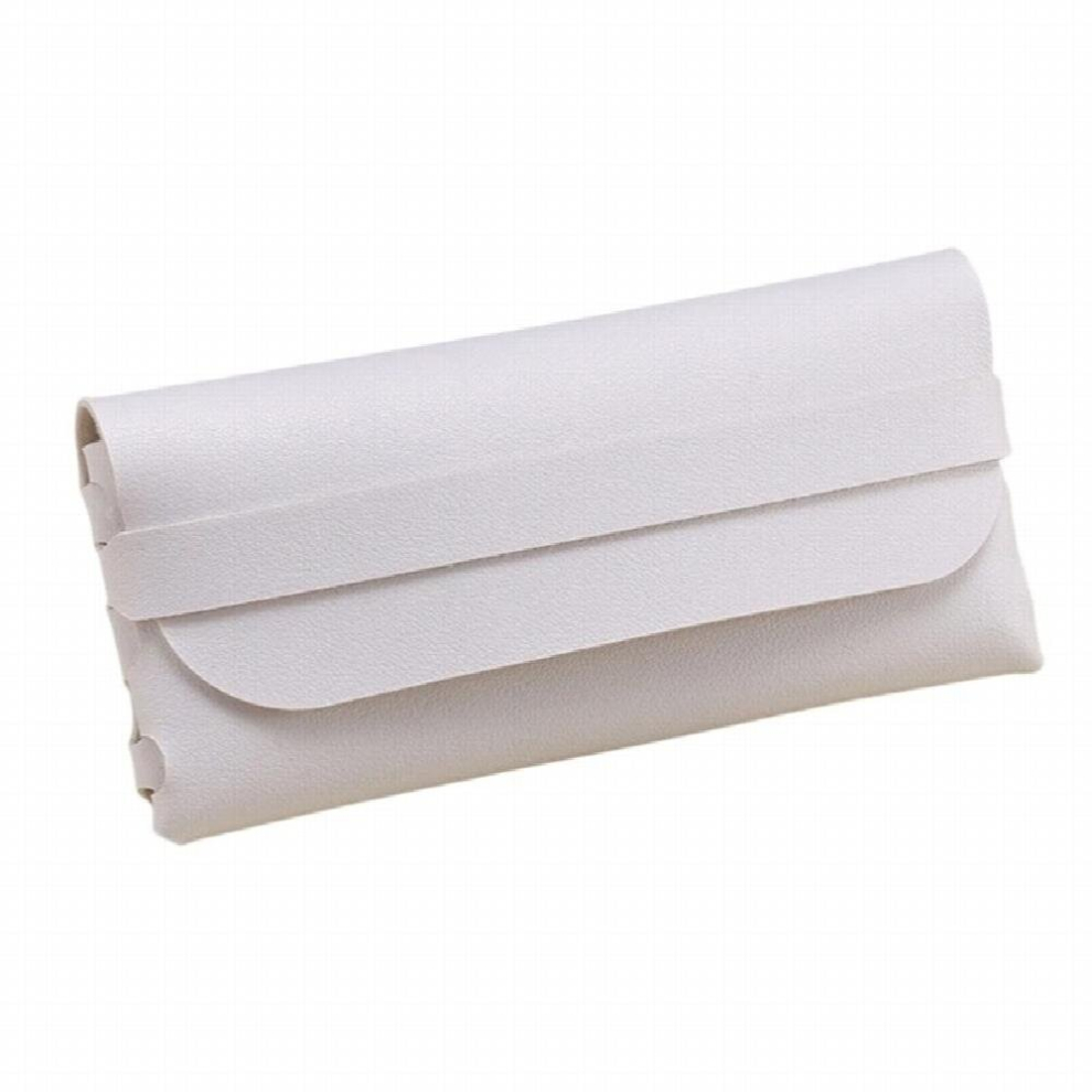 White Eyeglass Soft Pouch Portable Sunglasses Sunglasses Bag Pouch Pu Leather Eyeglass Sunglasses Pouch