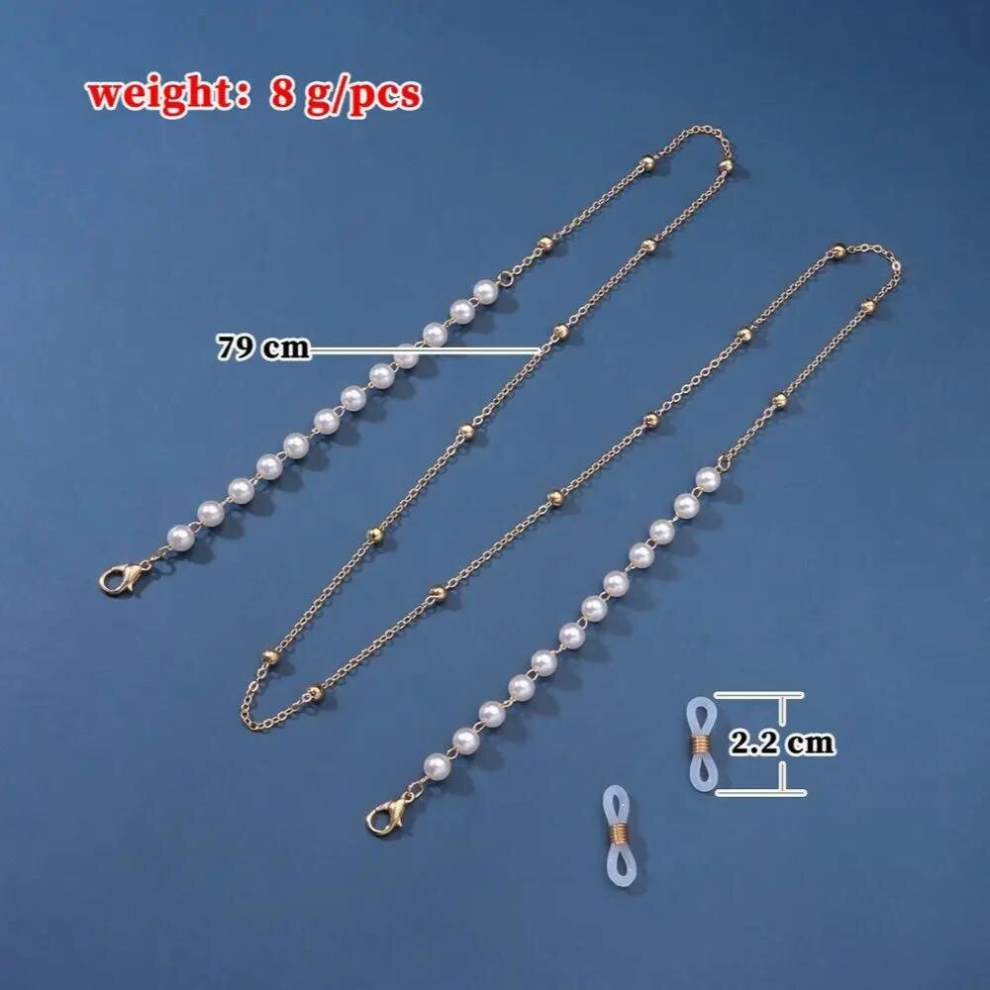 Straps Sunglasses With Chain Strap Beads Eyeglasses Mask Chains Metal String for Glasses Cords Anti-lost Glasses Rope