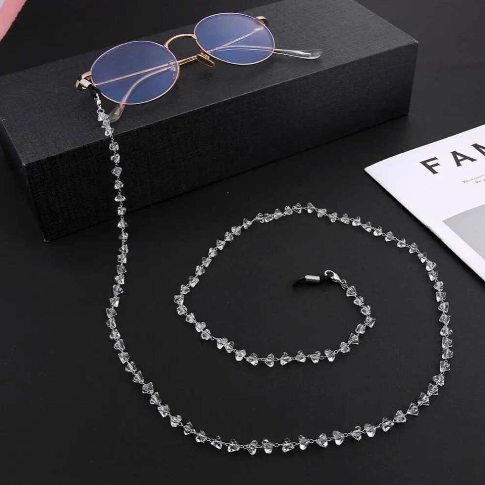 Skyrim Triangle Crystal Beads Beaded Sunglasses Chain Women Glasses Chains Lanyards Neck Strap Rope Eyewear Cord for Eyeglasses