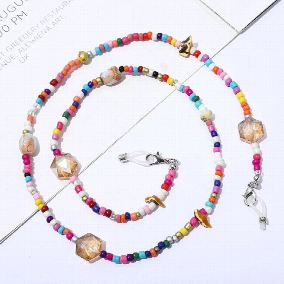 Crystal Glasses Chain Colorful Beads Face Mask Lanyard Holder Anti-Lost Sunglass Spectacle Holder Neck Cord Jewelry Gift