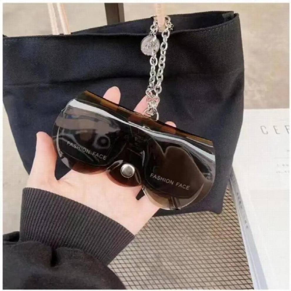 Transparent Glasses Bag For Women Portable Sunglasses Protection Cover PVC Laser Eyeglasses Case With Chain