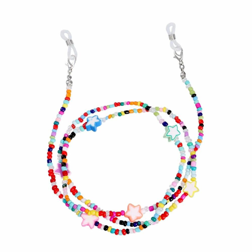 Multicoloured Rice Beads Glasses Chains Accessory Mask Holder Strap Bohe Lanyard Colorful Beads Reading Sunglasses Eyeglass Rope Gift