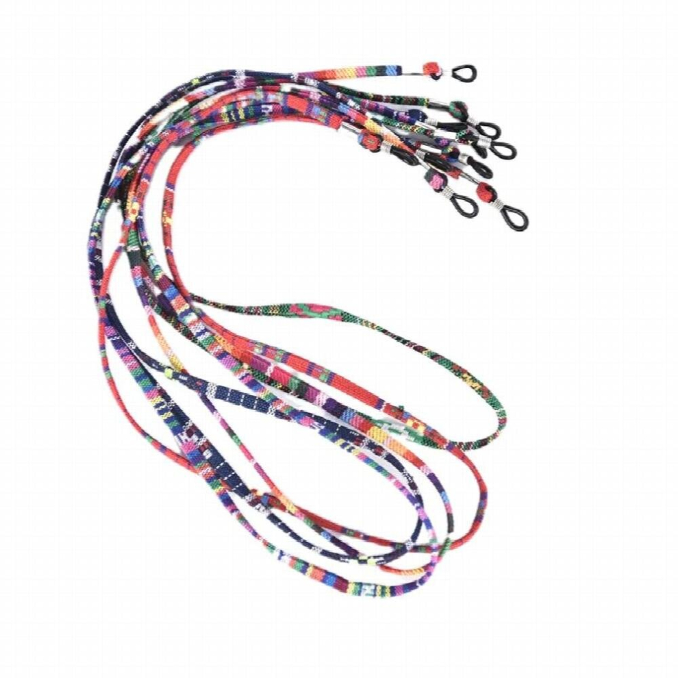 Multicoloured 5Pcs Eyewear Glass Necklace Reading Glasses Chain String Holder Neck Cord Colorful Cotton Blend Sunglasses Strap Eyeglass Chain