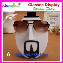 2pcs Various Faces With Cap 28 Personality Facebook Eyeglass Sunglass Glasses Props Shelf Display Stands CK520