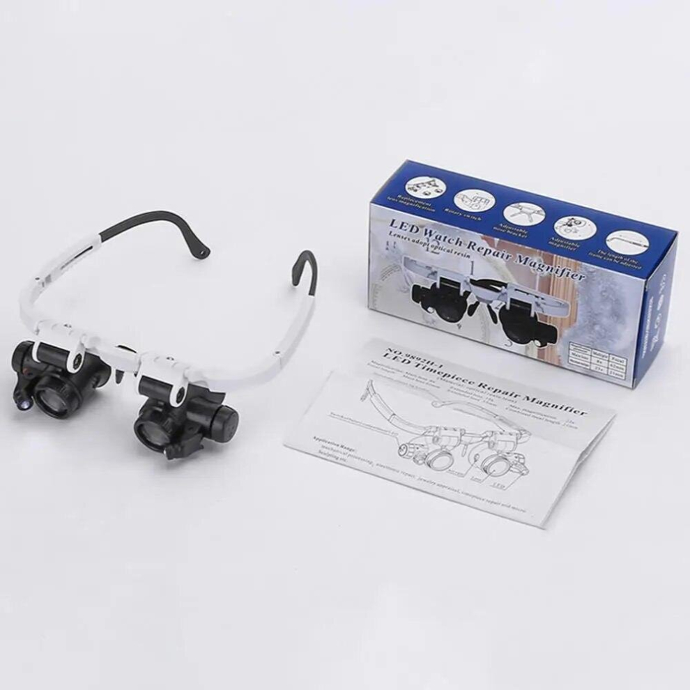 Magnifying Glasses with LED Light 8X 15X 23X Magnifier Headband for Reading Optical Glasses Jewelers Watchmaker Repair Wearing