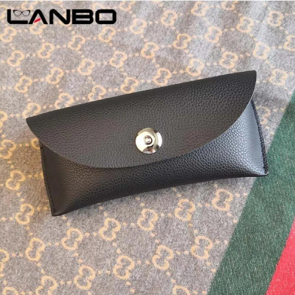 LANBO Men Women Portable Glasses Case Magnetic PU Leather Fold-able Glasses Box For Eyeglass oversize Sunglasses