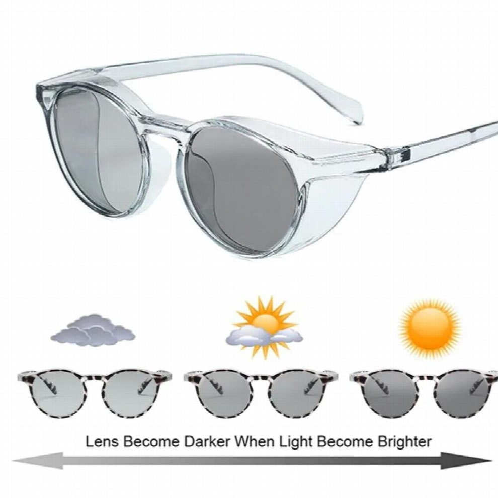 Round Polarized Discoloration Sunglasses Safety Goggles With Side Shields Anti-Allergy Windpfoof Anti Splash Protective Glasses 885672501938