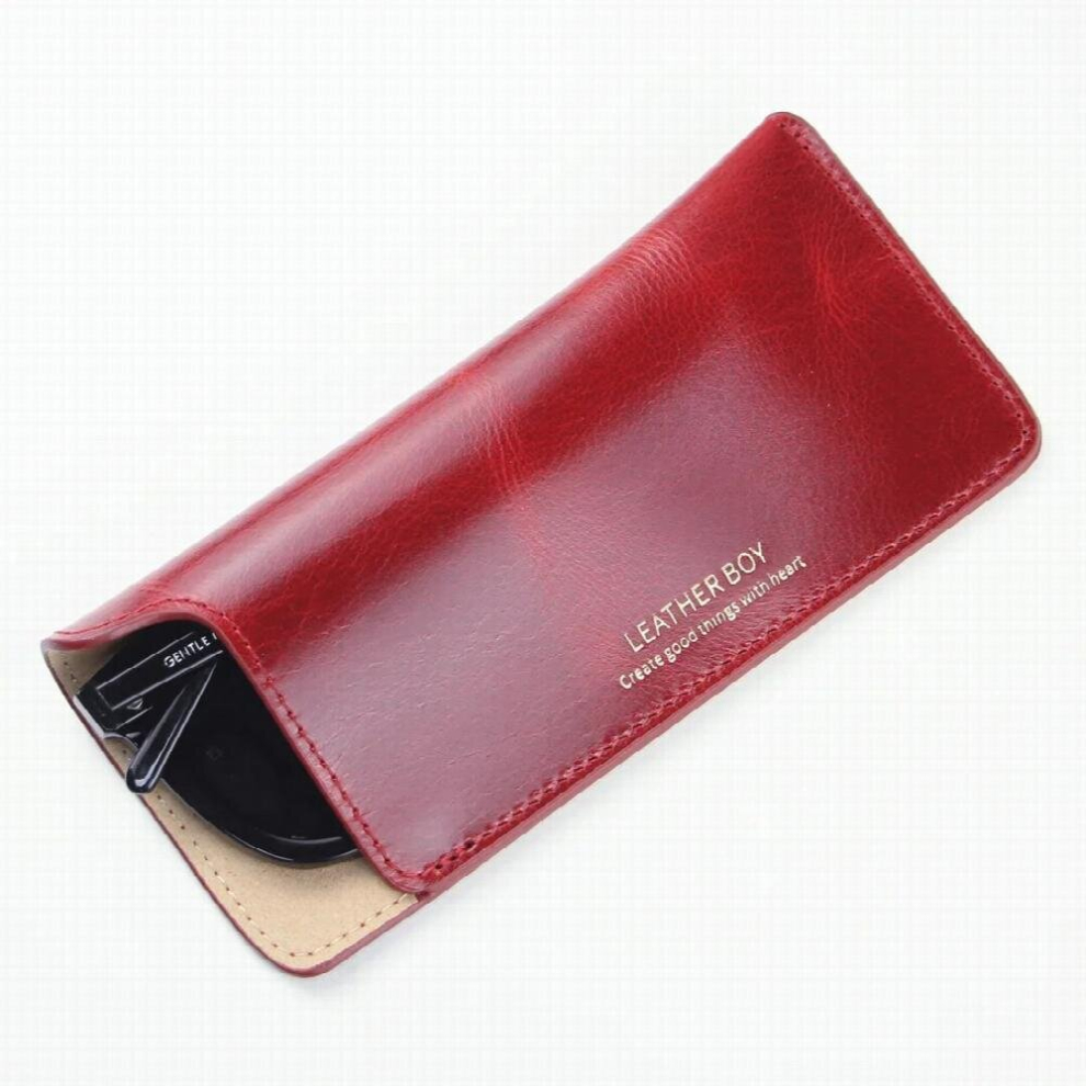 Ins Literary Leather Glasses Bag Eyeglasses Case Women Myopia Goggles Protective Cover Sunglasses Portable Storage Clip Set Box