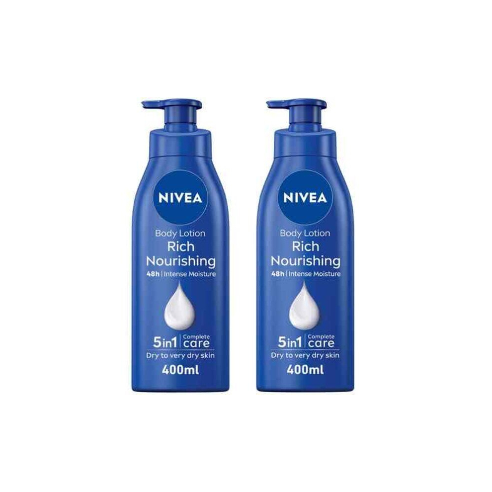 NIVEA Hyrating And Effective  Body Lotion Moisturizer Nourishing 400ml Pack of 2