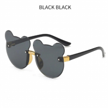 Children Bear Kids Lovely Cat-shaped Glasses Boys Girls UV400 Protection Rimless Eyeglasses Round Sunglasses