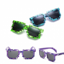 Square Pixel Mosaic Glasses Cosplay Sunglasses Adults Kids Action Game Toy Children Gift Decorate