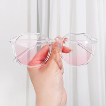 1Pc Blush Gradient Anti Light Glasses for Girl Round Optical Glasses Flat Mirror Unisex Eyewear Sunglasses Shades