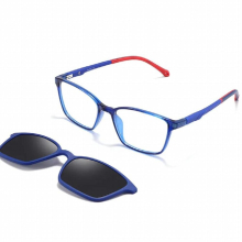 Kids Sunglasses Magnetic Polarized Clips On Anti Ray Glasses TR90 Rectangular Spectacle Frame UV Protection Anti Glare Lens