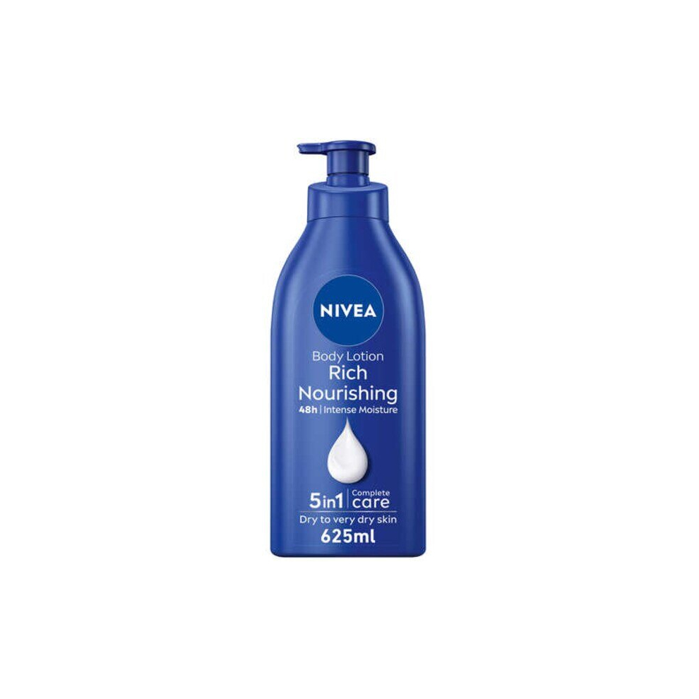 NIVEA Rich Body And Hand Lotion Extra Dry Skin Nourishing Almond Oil And Vitamin E 625m