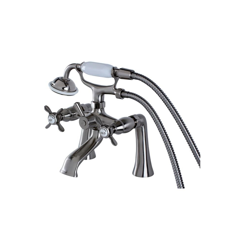 7 In. Essex Centers Deck Mount Clawfoot Tub Filler With Hand Shower - Satin Nickel 780475764804