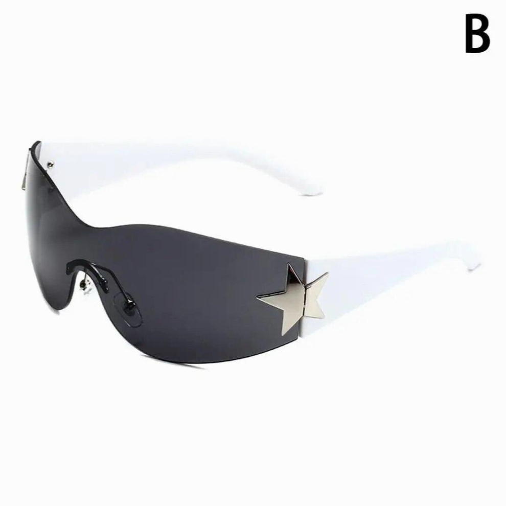 Punk Sunglasses For Women Girls One Piece UV400 Rimless Sunglasses Shield Wrap Around Sunglasses Oversized Goggle Shades Eyewear-image-OPC-PCRTYTR-NEW