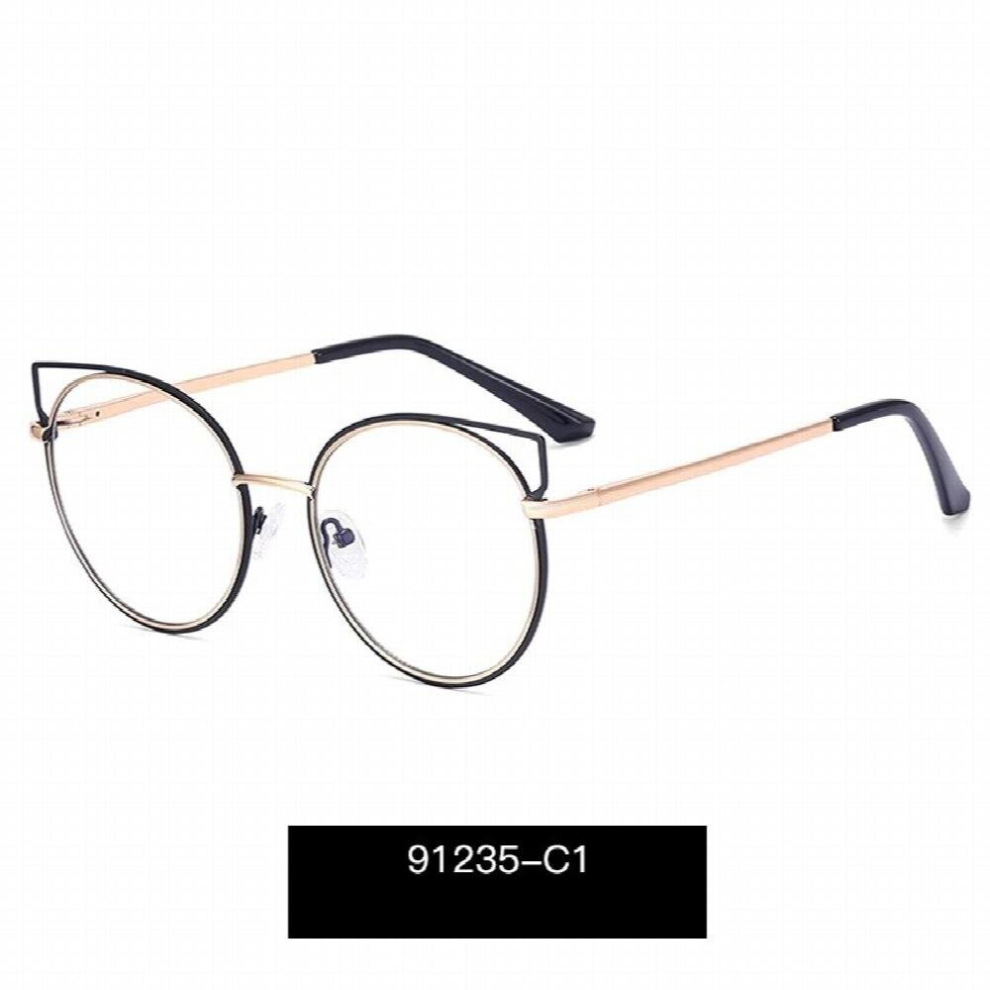 Metal Cat Eye Myopia Glasses Frame Female Frame Glasses Frame Can Be Equipped with Prescription Glasses Sunglasses UV400
