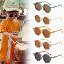 Baby Kids Round Sunglasses UV400 Sun Protection Boys Outdoor Polarized Round Sunglasses Vintage Girls Eyewear U1T4