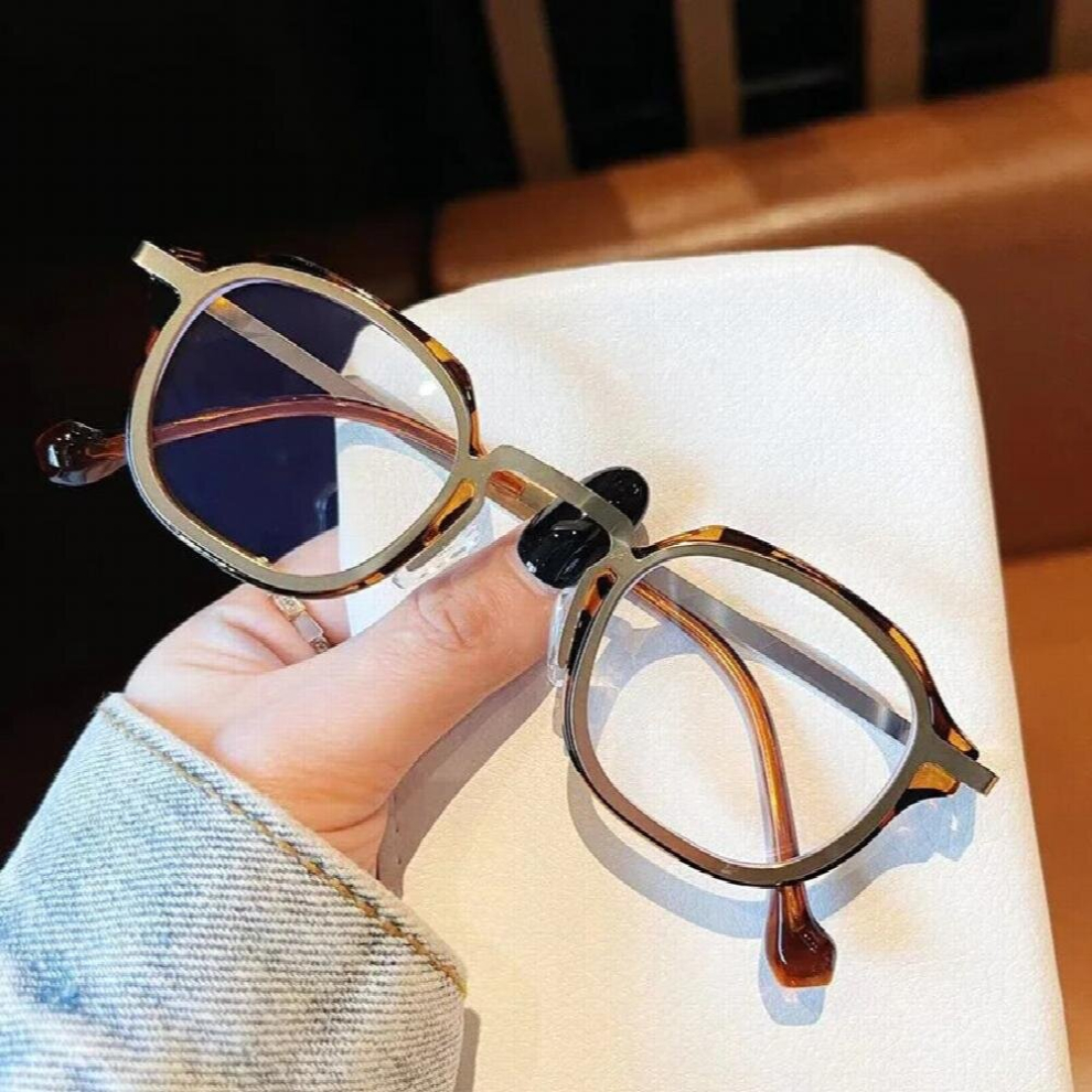 SHAUNA Retro TR90 Metal Square Women Optical Glasses Frame Anti Light Spring Hinge Men Eyeglasses Frame