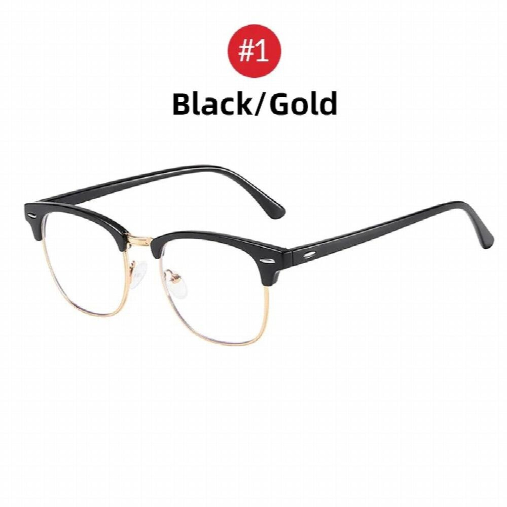 Classic Semi Rimless Anti Light Blocking Glasses Men Square Ray Filter Eyeglasses Frames Computer Women Goggles