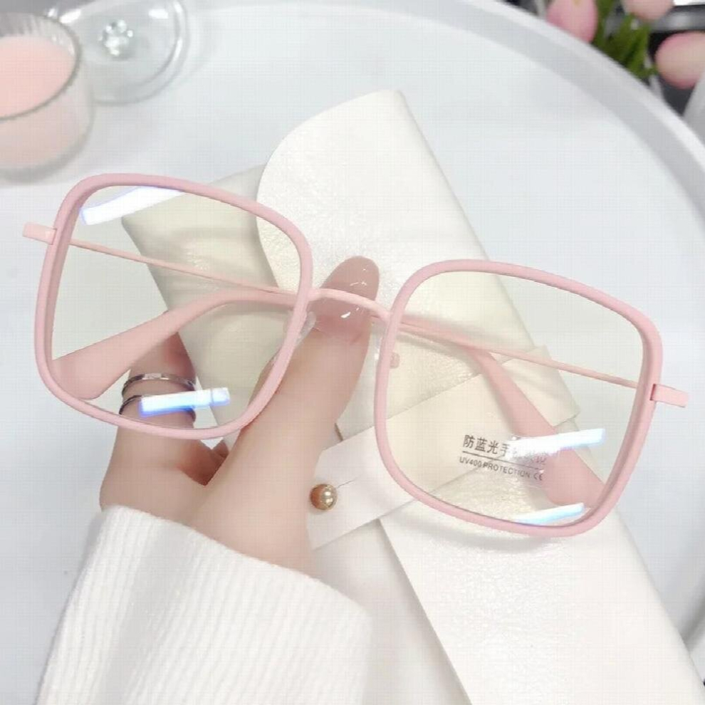 Large Square Frame Woman Glasses Ins Girl Transparent Reading Glass High-definition Anti-blue Light Computer Eyeglass-image-OPC-PCRV5GZ-NEW