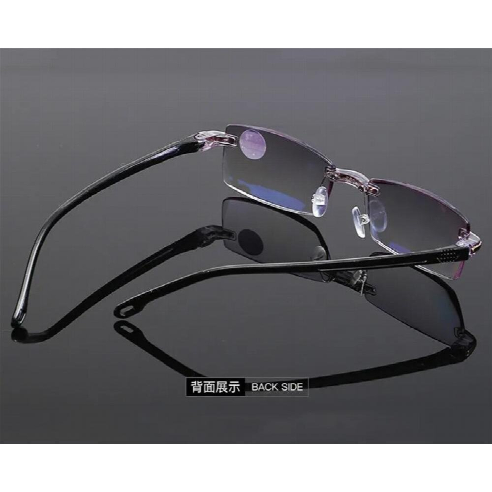 Anti Light Blocking Rimless Reading Glasses Women Men Square Frameless Presbyopic Glasses Diopters +1.0 1.5 2 2.5 4.0